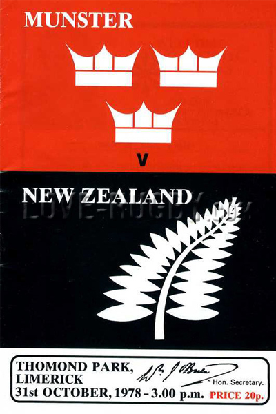 Munster New Zealand 1978 memorabilia